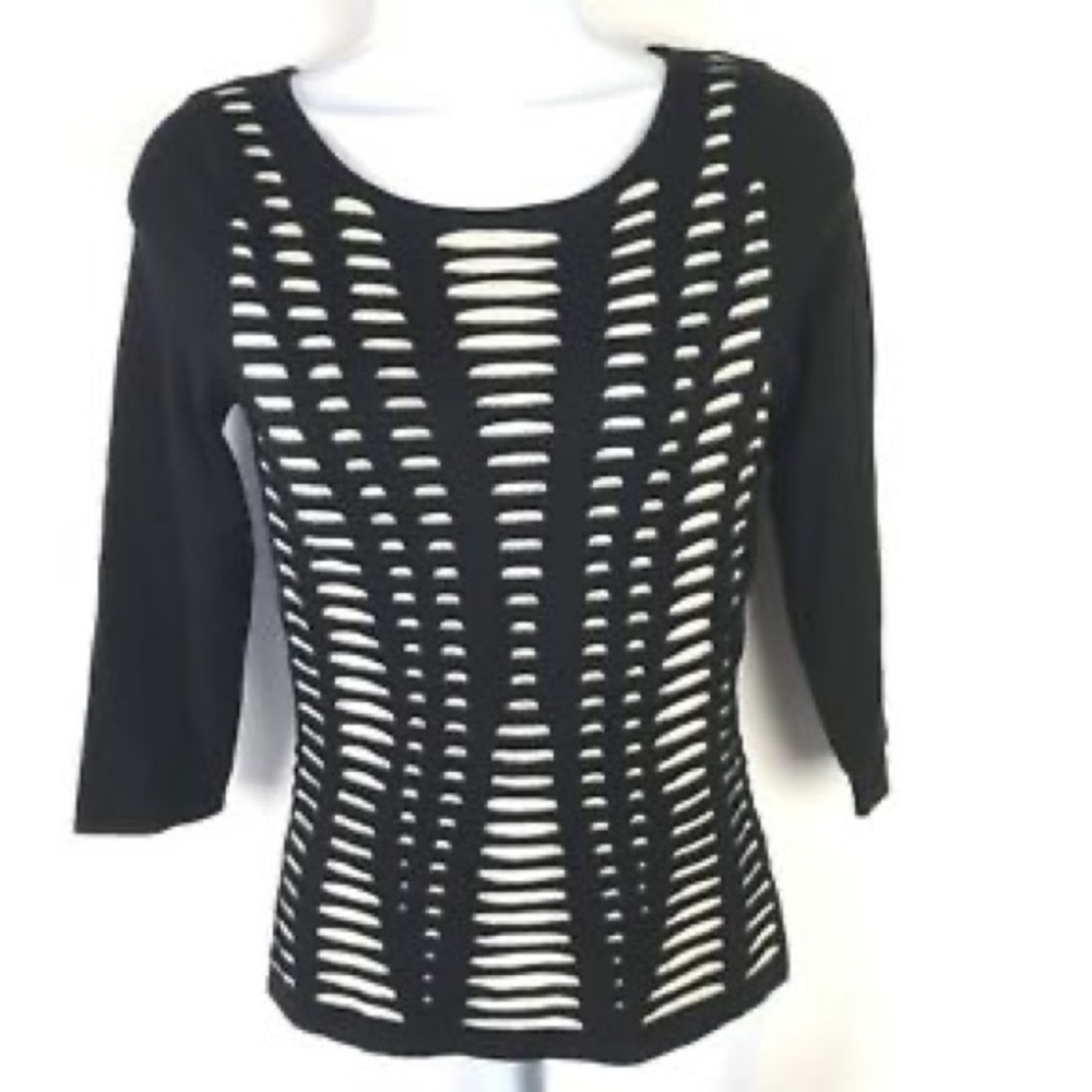 - Express Black/Natural Slash Cut Sweater